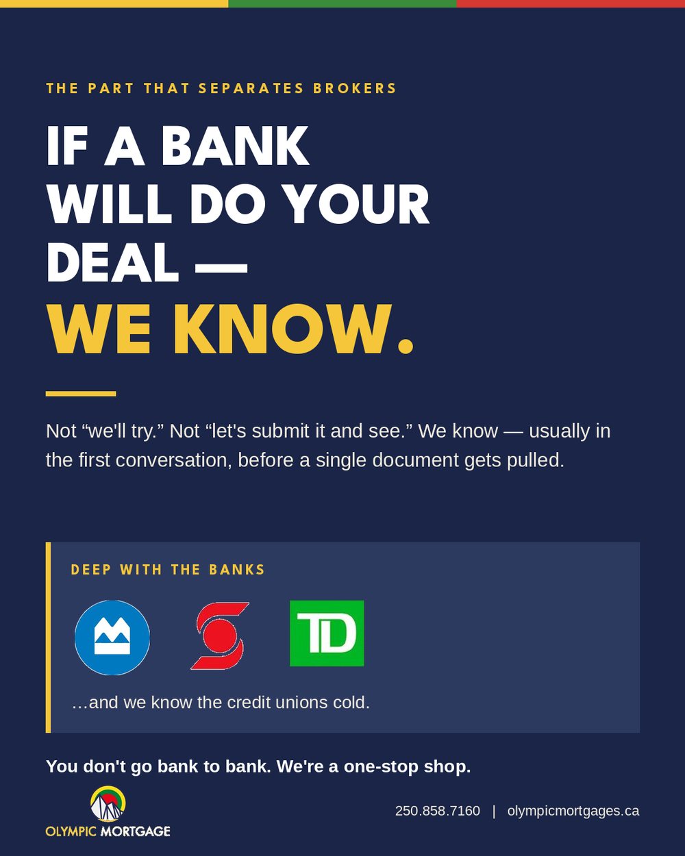 If a bank will do your deal, we know.