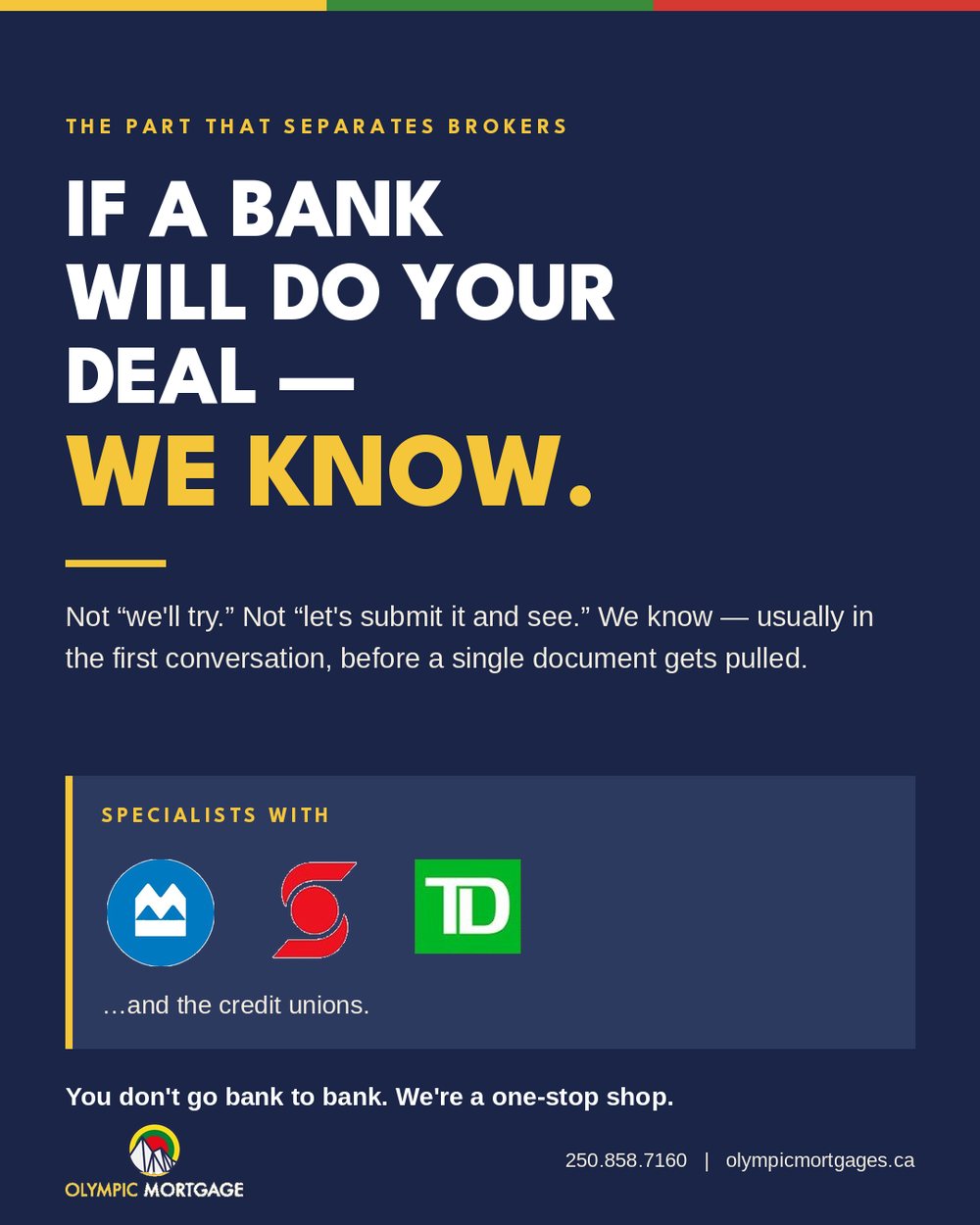 If a bank will do your deal, we know.